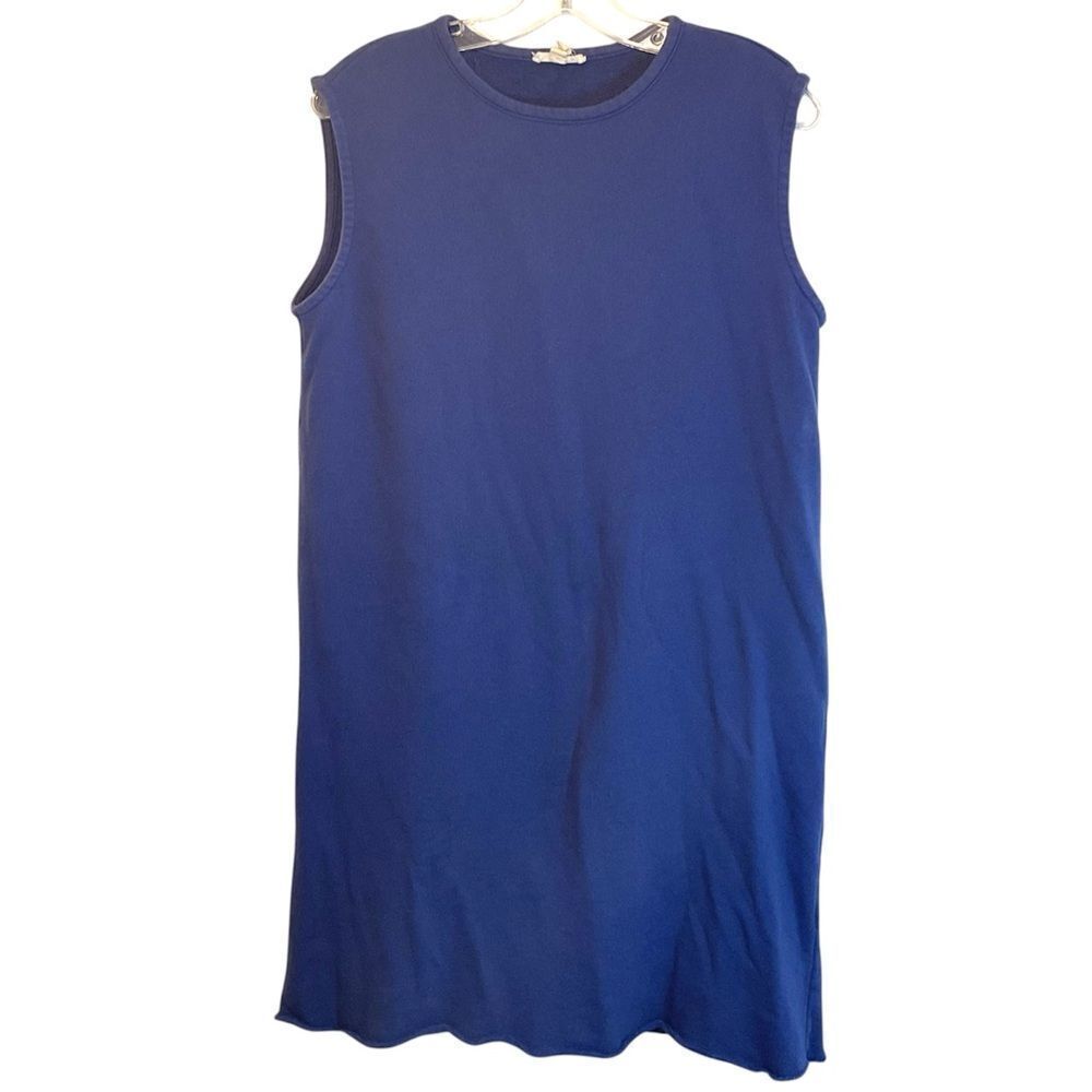 Eileen Fisher ladies dress small blue organic French terry casual day lagonlook